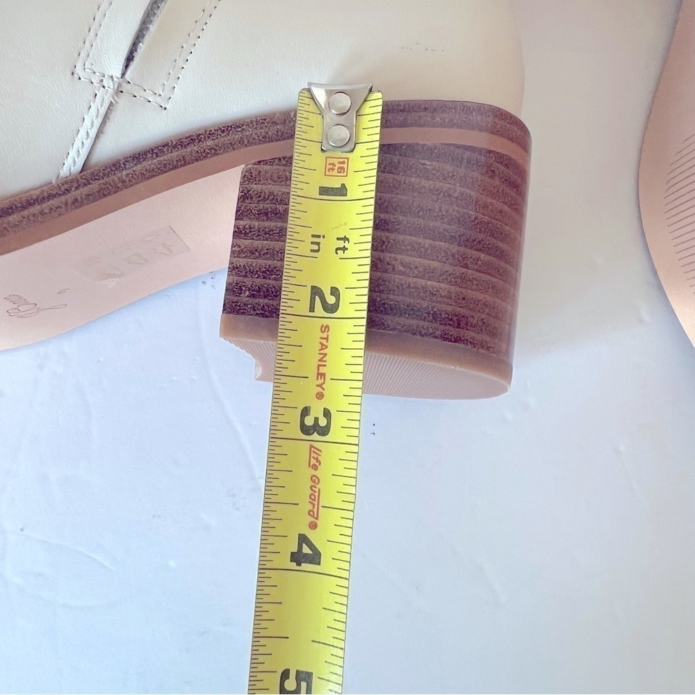 J.Crew Leather Stacked-heel Ankle Boots in Natural White Size 9 - Picture 8 of 8